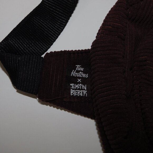 Justin Bieber X Tim Hortons Tim Biebs Brown Corduroy Fanny Pack/ Bum Belt Bag - Picture 3 of 7